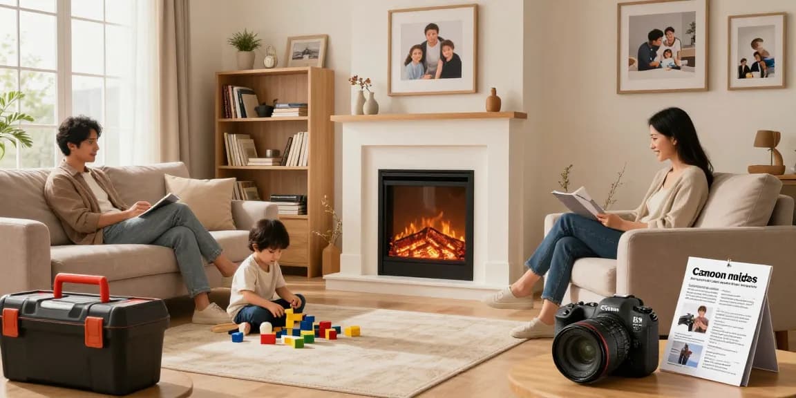 Warm family living room highlighting boiler repair specialists' materials and comfortable ambiance.