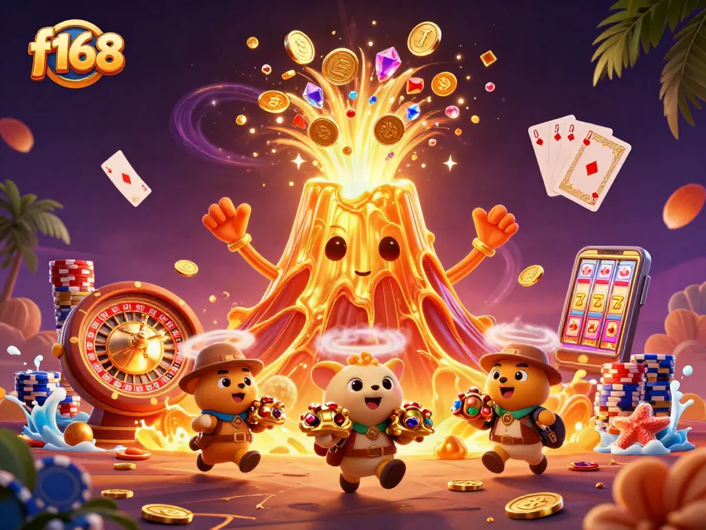 Experience thrilling f168 casino excitement with coins, treasures, and vibrant gaming elements.