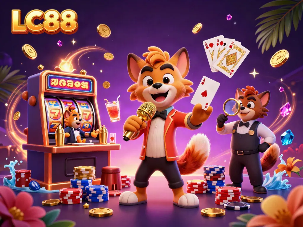 Join the comedy at LC88's casino club where hyenas entertain with laughter and games.