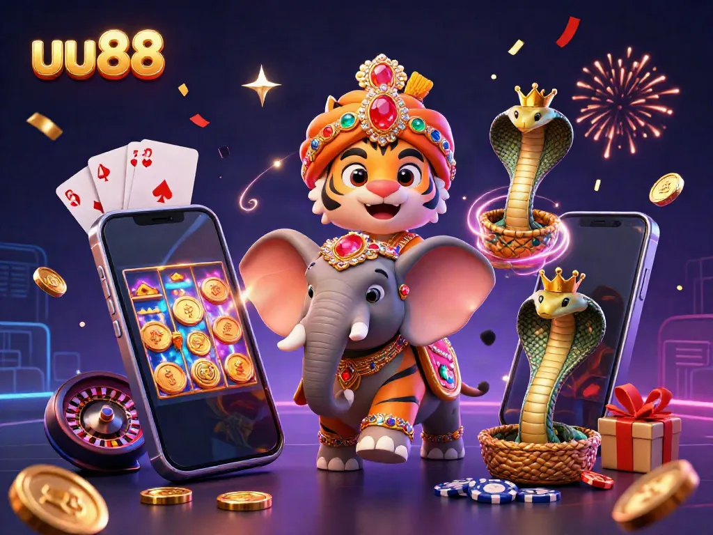 uu88 experience highlights vibrant casino atmosphere with dynamic gaming elements and colorful characters.