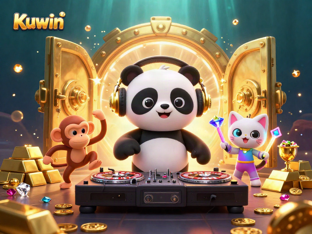 Kuwin offers a vibrant online gaming experience with animated characters enjoying dynamic casino fun.