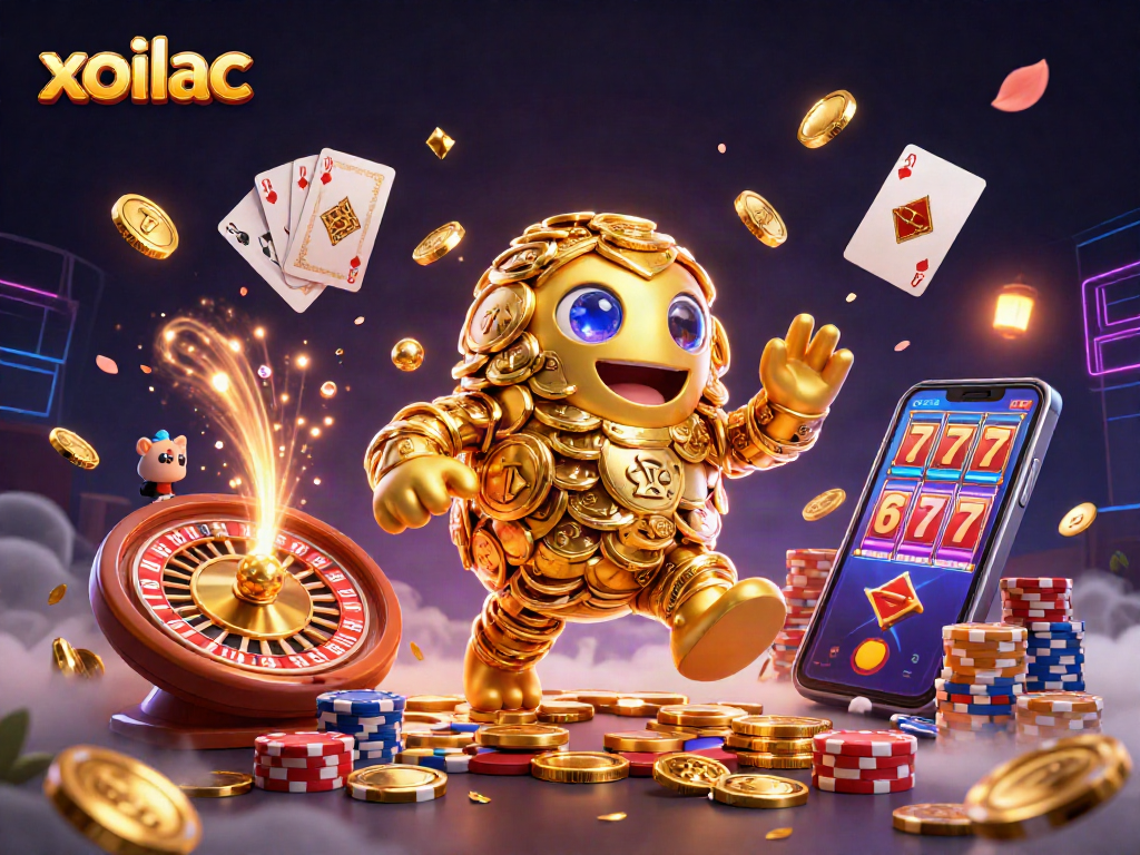 Engage with xoilac as golden golem and vibrant casino games come to life in dynamic action.