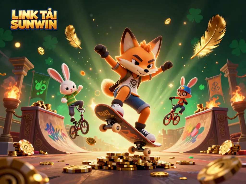 Experience winning with LINK TẢI SUNWIN's vibrant scene featuring a fox and rabbit in action.