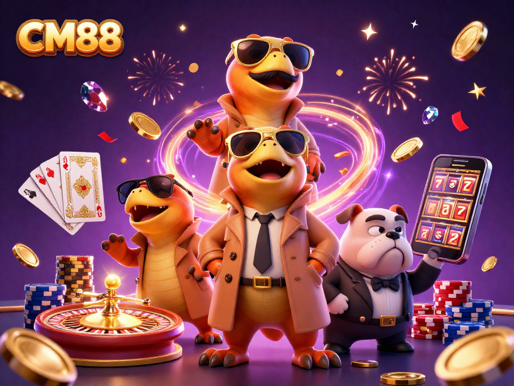 Engage with CM88's exciting VIP casino experience featuring raptors in disguise at the entrance.