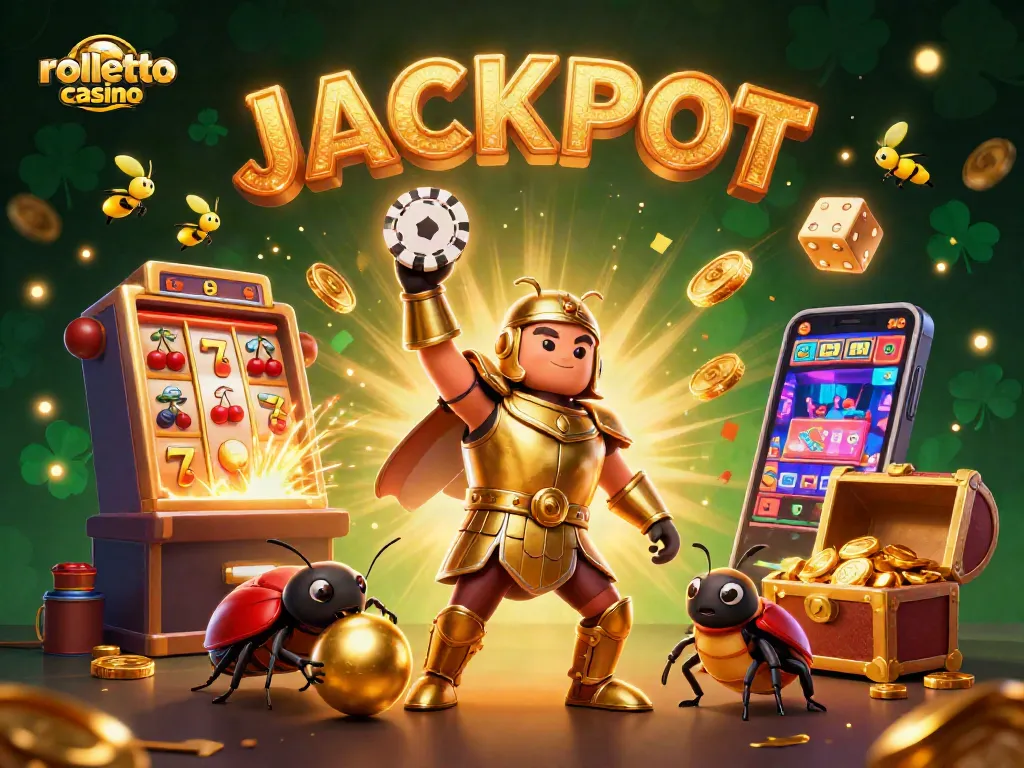 Engage with rolletto casino's vibrant universe as the heroic beetle triumphs.