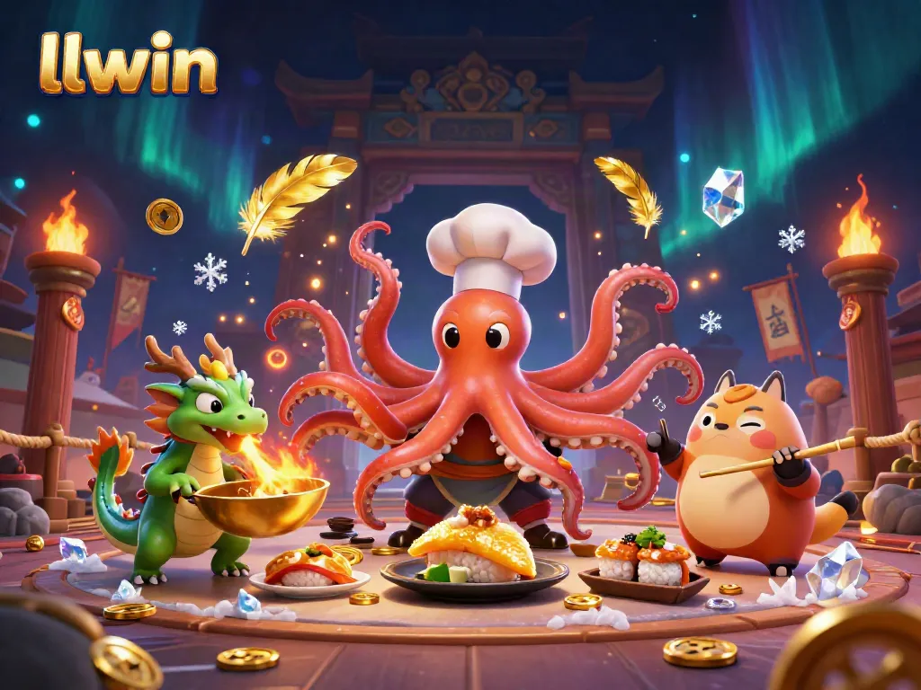Experience thrill at LLWIN with a vibrant 3D casino illustration featuring exciting gaming elements.