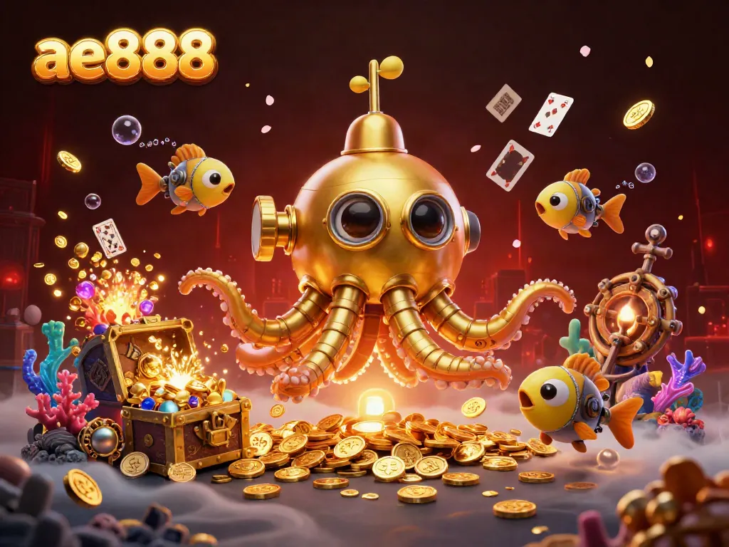 Experience thrilling wins at ae888 with a mythical golden kraken submarine and treasure-filled ocean.