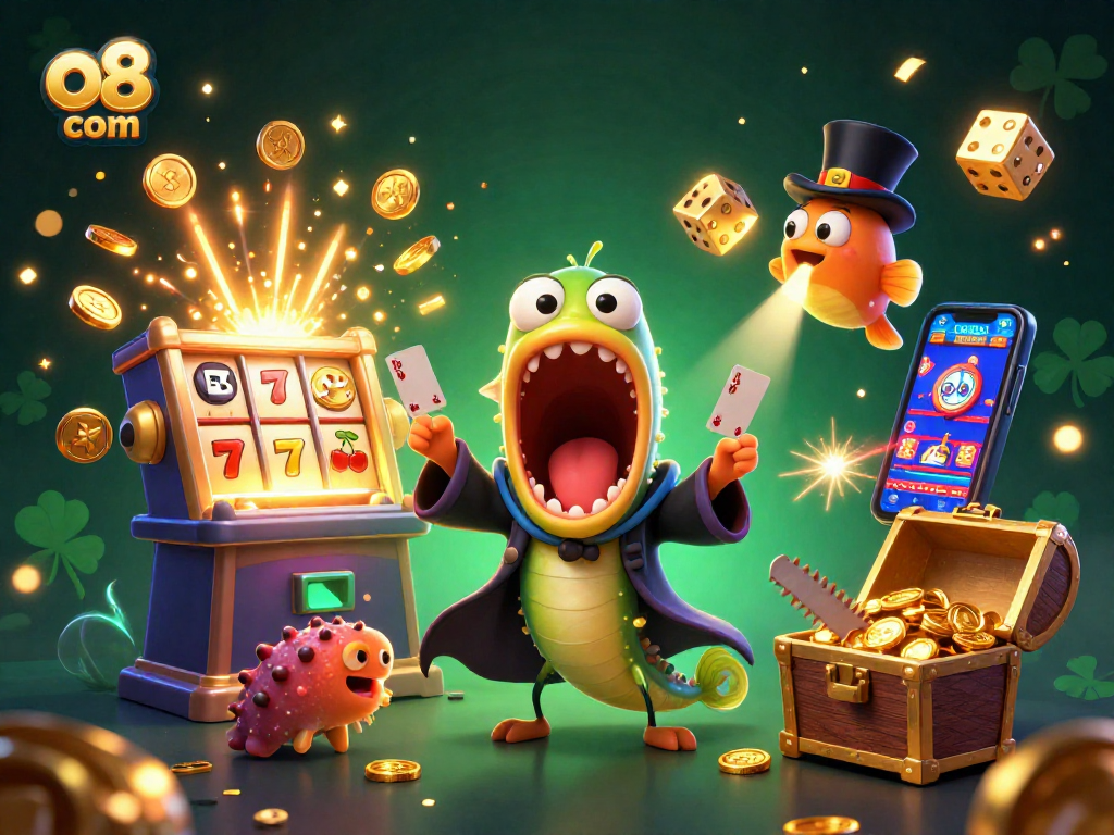 Spin to win at o8 com with thrilling games featuring bioluminescent characters casting magic!