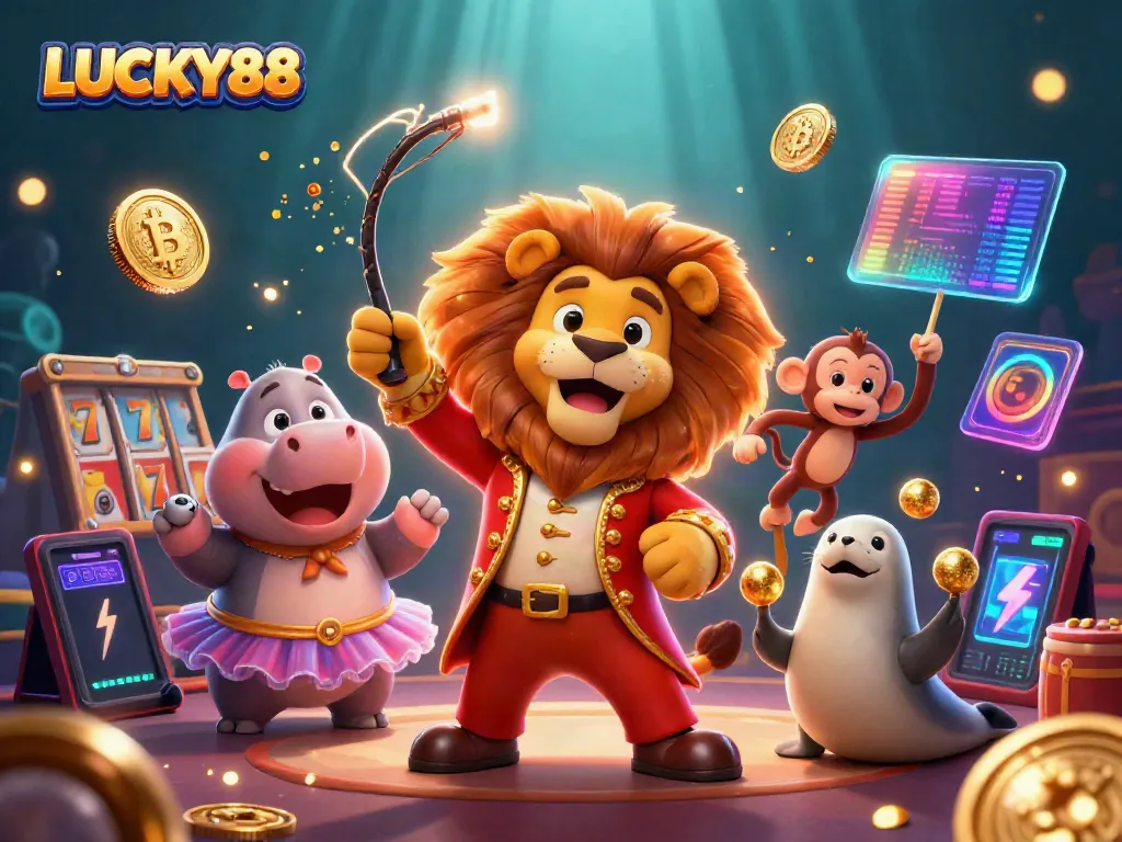 Engage in thrilling spins with LUCKY88 as vibrant animals enliven the casino spirit.
