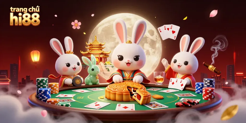 Engage in exciting gameplay at trang chủ hi88 with a delightful casino-themed illustration.
