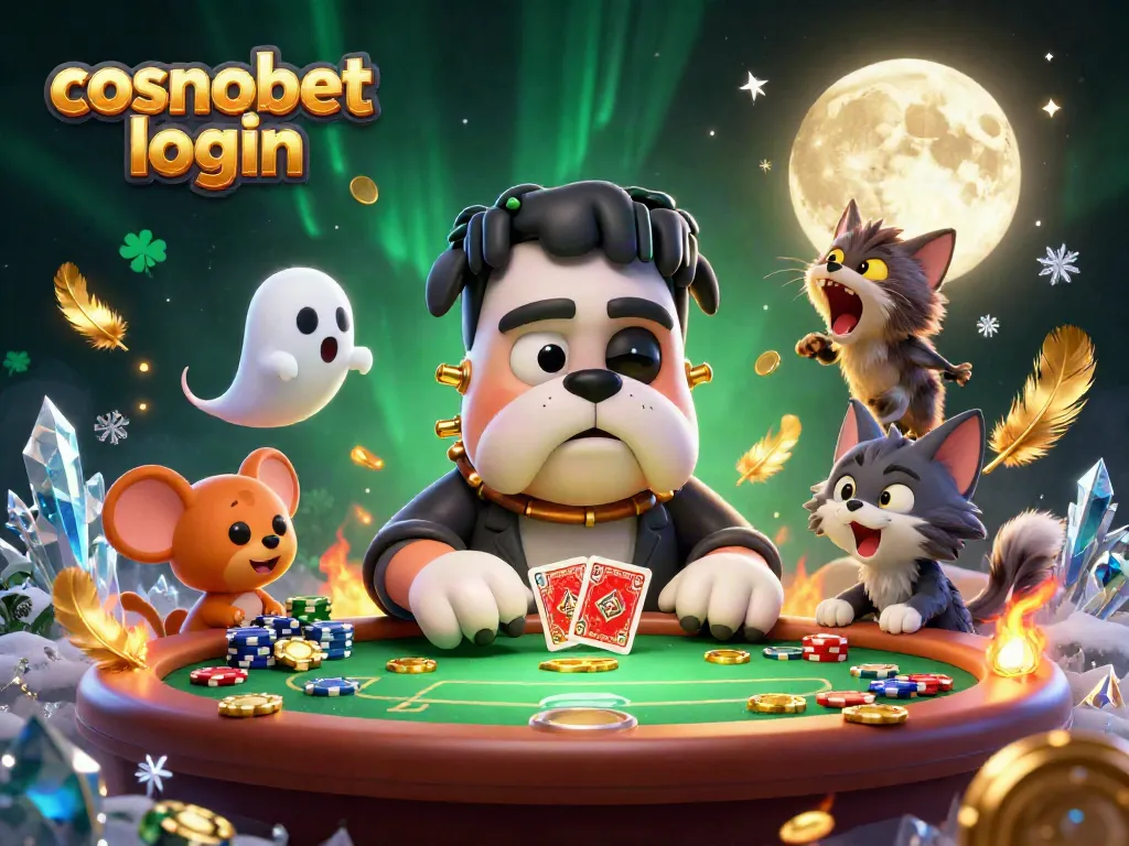 Play casino games with Cosmobet login at a vibrant poker table overflowing with excitement.