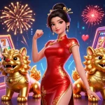 Main slot yang menarik di NAGA2000 dikelilingi oleh elemen permainan yang cerah dan kembang api yang memukau.