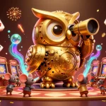 Experience the thrill of go8 gaming with a captivating 3D display of vibrant casino elements.