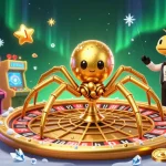 Experience thrilling bets at TR88 with a golden spider spinning its roulette web in a vibrant casino