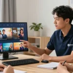 IPTV reseller providing trusted local services in a professional home office atmosphere.