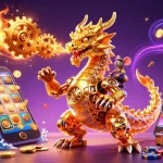 Experience thrilling gameplay at nk88 with a 3D cartoon dragon and vibrant casino game elements.