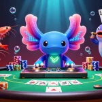 Engage with LU88's vibrant casino scene featuring a neon DJ and animated characters.