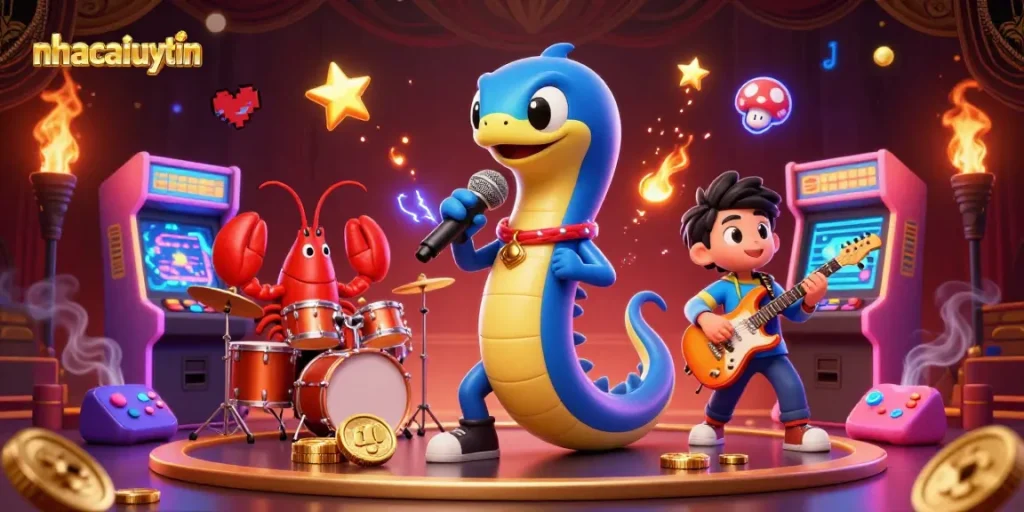 Join the vibrant underwater casino performance with nhacaiuytin as electric eel, lobster, and seahorse entertain in style.