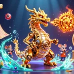 Experience the thrilling world of nhacaiuytin88 casino with vibrant lottery elements and a dynamic dragon illustration.