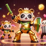 Engage in thrilling casino action with betso88's colorful gaming atmosphere showcasing a dynamic mech panda and arcade games.