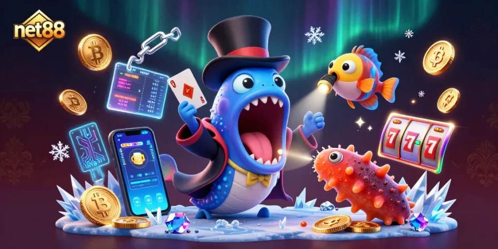 Experience thrilling magic tricks at net88 with vibrant characters and dazzling casino elements.
