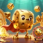 Engage in the thrill of go88 with dynamic 3D golden dice and casino elements bursting with treasure.