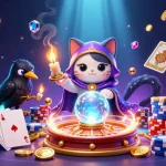 Spin and win with uk88's vibrant 3D casino illustration showcasing fortune teller and gaming elements.