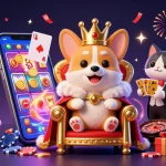 Engaging scene depicting UK crypto betting sites not on gamstop comparison with animated characters around a slot game.