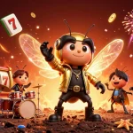 Experience the excitement of sky88 with 3D cartoon characters celebrating at a vibrant casino scene.