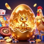Engage with the thrilling world of lu88. featuring a golden dragon and casino elements.