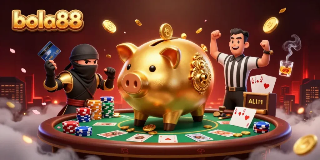 bola88 bertaruh dengan karakter lucu dalam suasana kasino yang meriah dan penuh kejutan