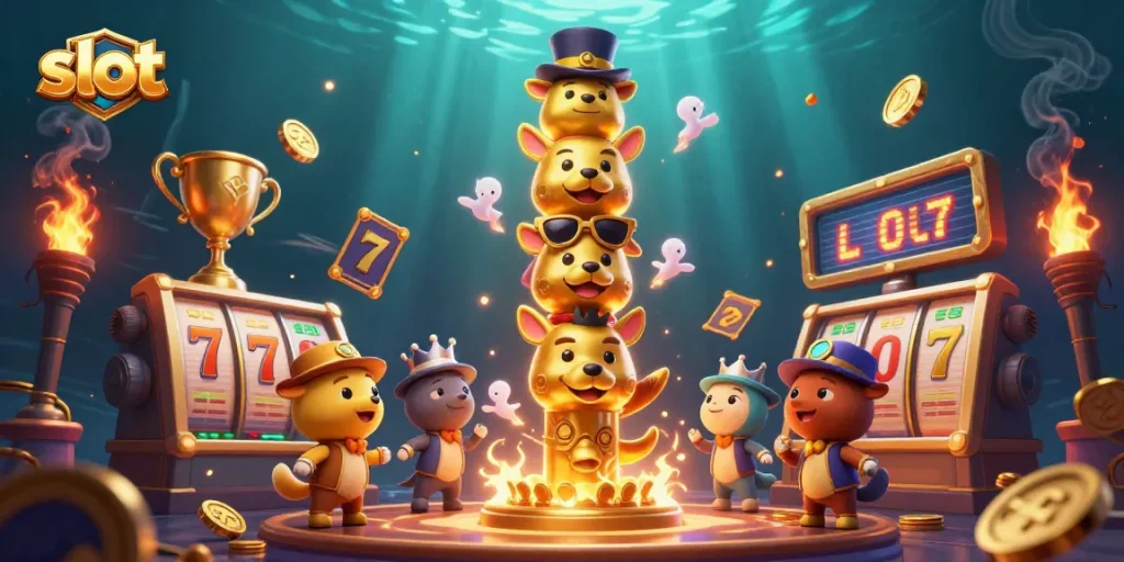 Engage with thrilling slot games featuring dynamic reels and gold coins swirling around!