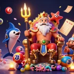 Experience the excitement of taisunwin with vibrant lottery elements and thrilling casino characters.