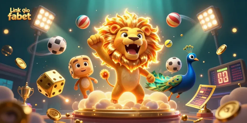Experience thrilling action with Link vào fabet while winning golden trophies and betting excitement in a vibrant scene.