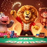 Experience the thrilling energy of EX88 with a vibrant 3D illustration of casino fun, featuring colorful game elements.