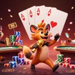 Open88 showcases vibrant hyenas in a casino scene, capturing the excitement of online gambling.
