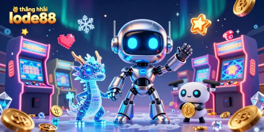 Experience the thrill of thương hiệu lode88 with a vibrant 3D casino battle of colors and characters.