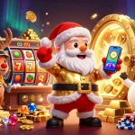 Experience jackpot fun with 23win: Santa Claus, reindeer, and snowman celebrate casino wins!
