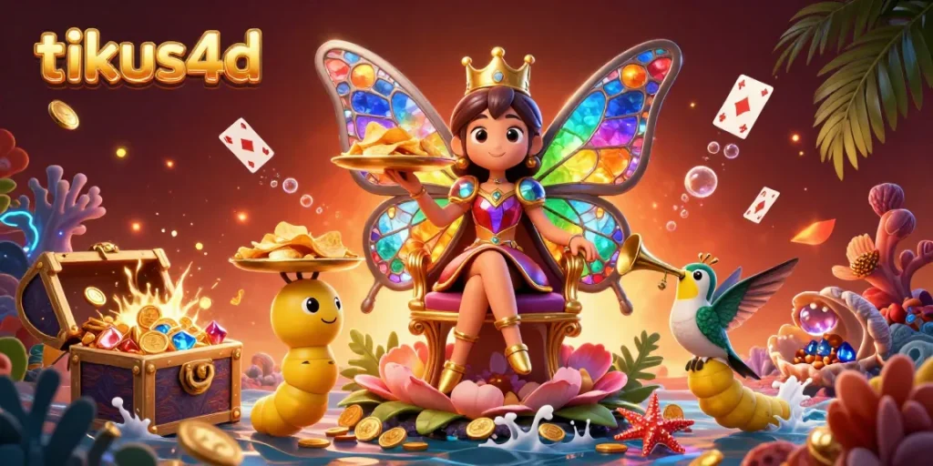 Experience tikus4d magic with a vibrant 3D casino scene full of treasures and lively characters.