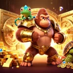 Bet on excitement with 88aa1 as the gorilla king, chameleon, and tortoise reveal treasures in an engaging scene.